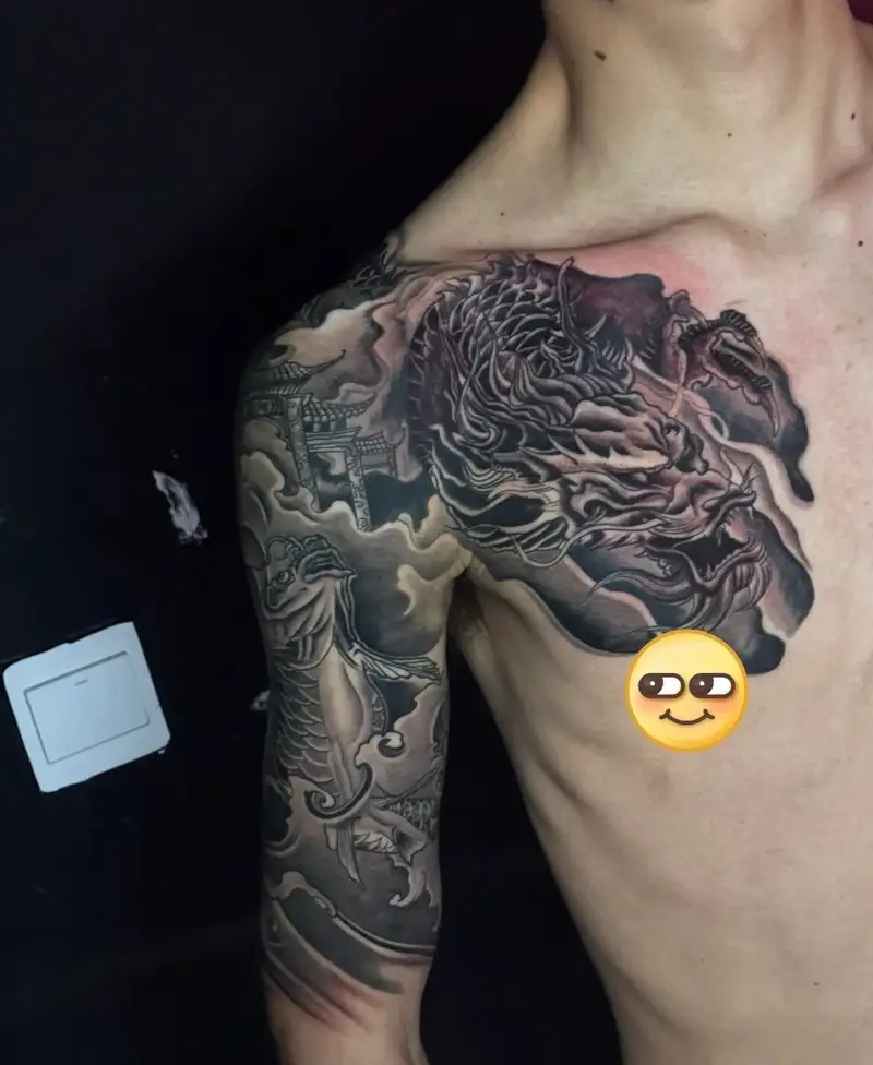cá chép hóa rồng hình xăm nghệ thuật