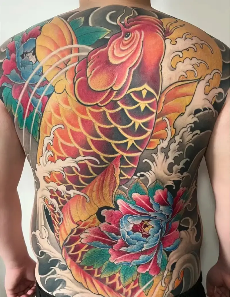độc đáo hình xăm cá chép hóa rồng