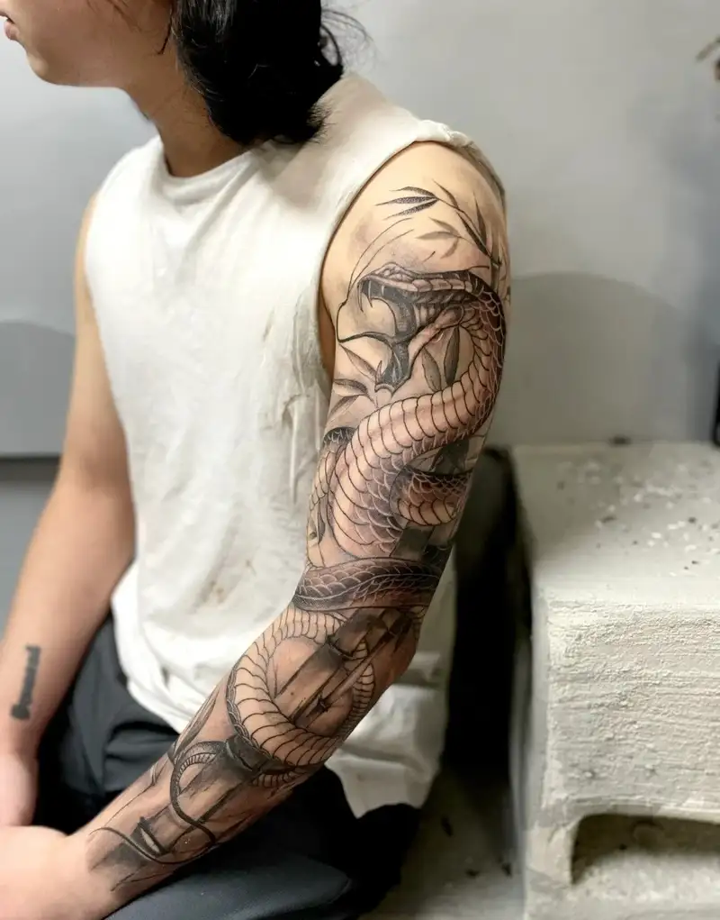 hình xăm rắn nhật cổ nổi bật cá tính