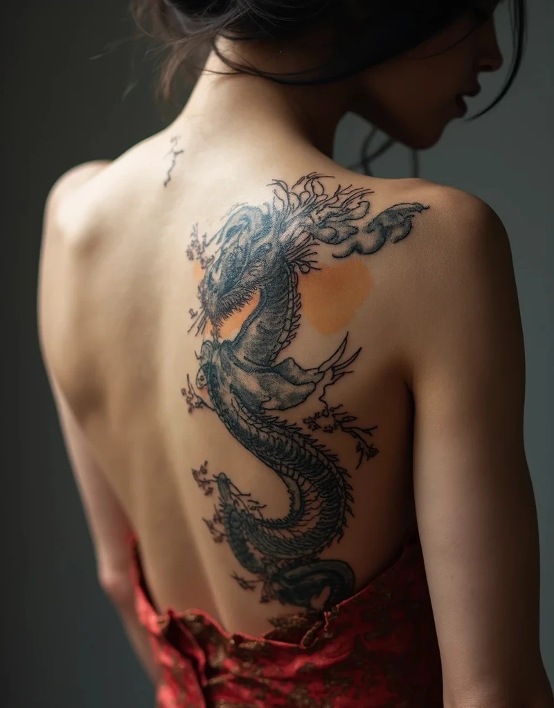 hình xăm vảy rồng chất ngầu theo phong cách tattoo
