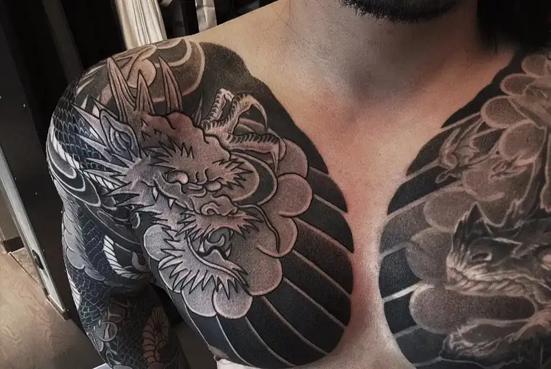 mẫu hình xăm mặt rồng full lưng cực ngầu