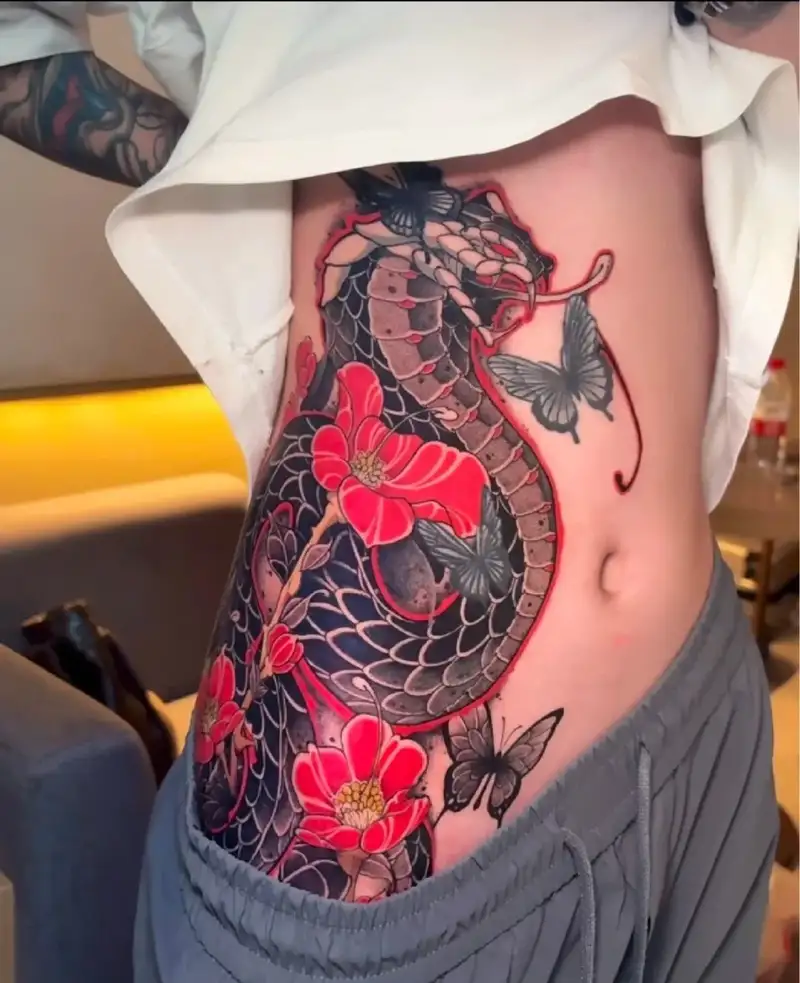 mẫu tattoo hình xăm rắn nhật cổ đẹp
